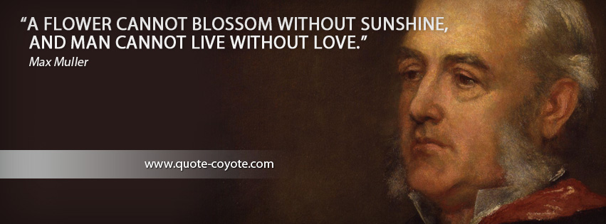 Max Muller - A flower cannot blossom without sunshine, and man cannot live without love.