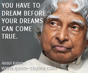  quotes - You have to dream before your dreams can come true.