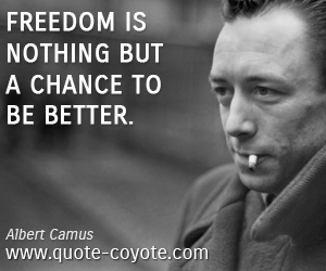 Life quotes - Freedom is nothing but a chance to be better.