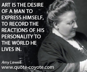 Record quotes - Art is the desire of a man to express himself, to record the reactions of his personality to the world he lives in.