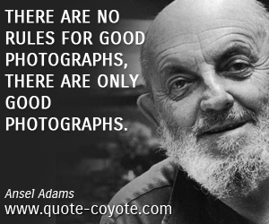  quotes - There are no rules for good photographs, there are only good photographs.