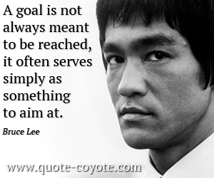  quotes - <p>A goal is not always meant to be reached, it often serves simply as something to aim at.</p>