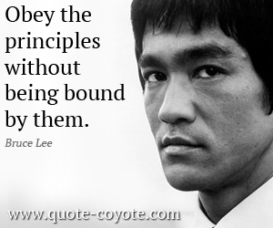 Bruce Lee - Obey the principles without being bound by them.