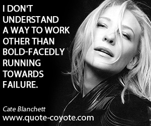 Running quotes - I don't understand a way to work other than bold-facedly running towards failure.