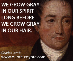 Long quotes - We grow gray in our spirit long before we grow gray in our hair.