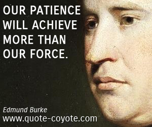 Wisdom quotes - Our patience will achieve more than our force.