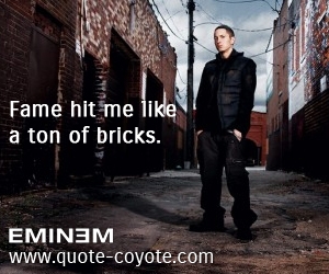  quotes - Fame hit me like a ton of bricks.