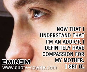 Compassion quotes - Now that I understand that I'm an addict, I definitely have compassion for my mother. I get it.