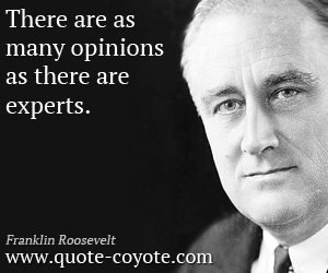  quotes - There are as many opinions as there are experts.