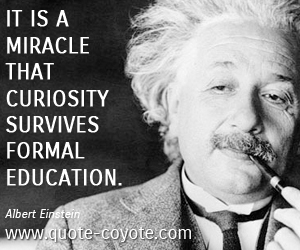 Albert Einstein - It is a miracle that curiosity survives formal education.