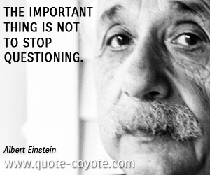 Albert Einstein - The important thing is not to stop questioning.