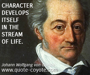 Johann Wolfgang von Goethe - Character develops itself in the stream of life.