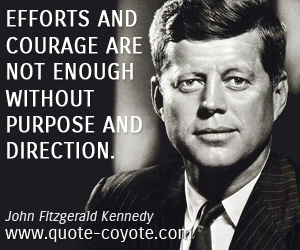  quotes - Efforts and courage are not enough without purpose and direction.