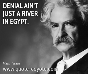  quotes - Denial ain't just a river in Egypt.