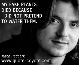 Water quotes - My fake plants died because I did not pretend to water them.