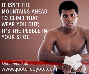  quotes - It isn't the mountains ahead to climb that wear you out; it's the pebble in your shoe.