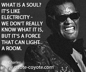 Soul quotes - What is a soul? It's like electricity - we don't really know what it is, but it's a force that can light a room.