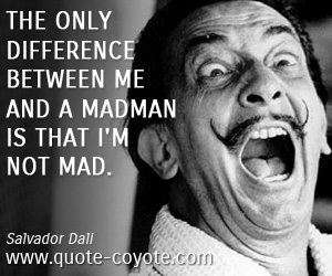  quotes - The only difference between me and a madman is that I'm not mad.