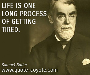 Process quotes - Life is one long process of getting tired.