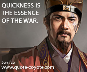 Essence quotes - Quickness is the essence of the war.