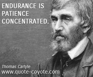 Thomas Carlyle - Endurance is patience concentrated.