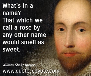  quotes - What's in a name? That which we call a rose by any other name would smell as sweet.