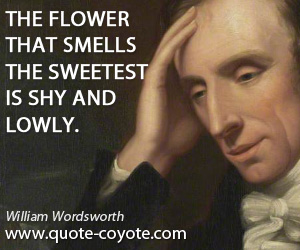 Sweet quotes - The flower that smells the sweetest is shy and lowly.