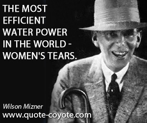  quotes - The most efficient water power in the world - women's tears.