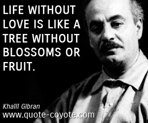  quotes - Life without love is like a tree without blossoms or fruit.
